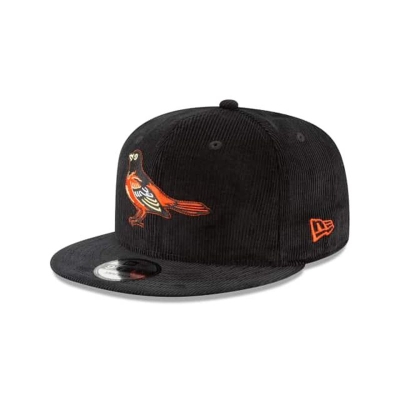 Black Baltimore Orioles Hat - New Era MLB Corduroy 9FIFTY Snapback Caps USA3182654